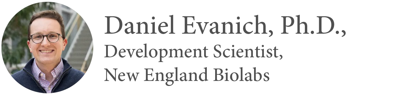 Daniel Evanich headshot and title