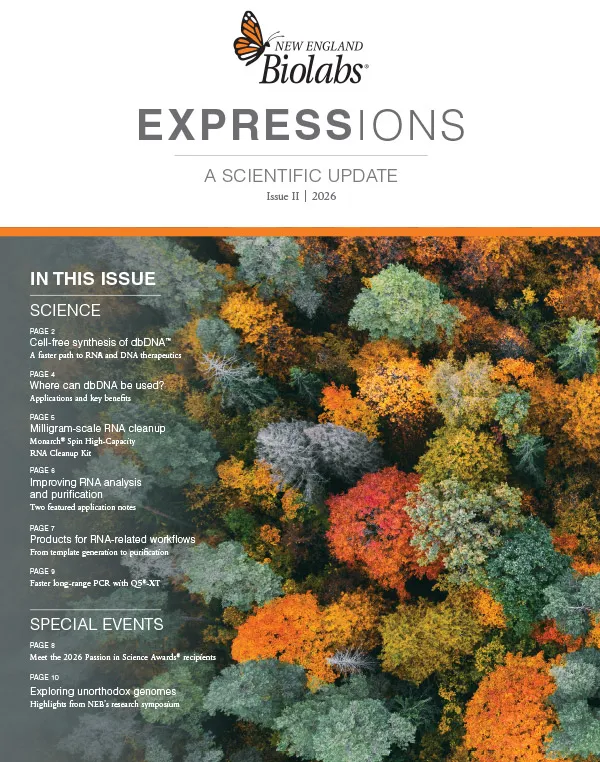 Thumbnail of NEBexpressions 2026 Issue II cover with photo of aerial view of fall trees and table of contents