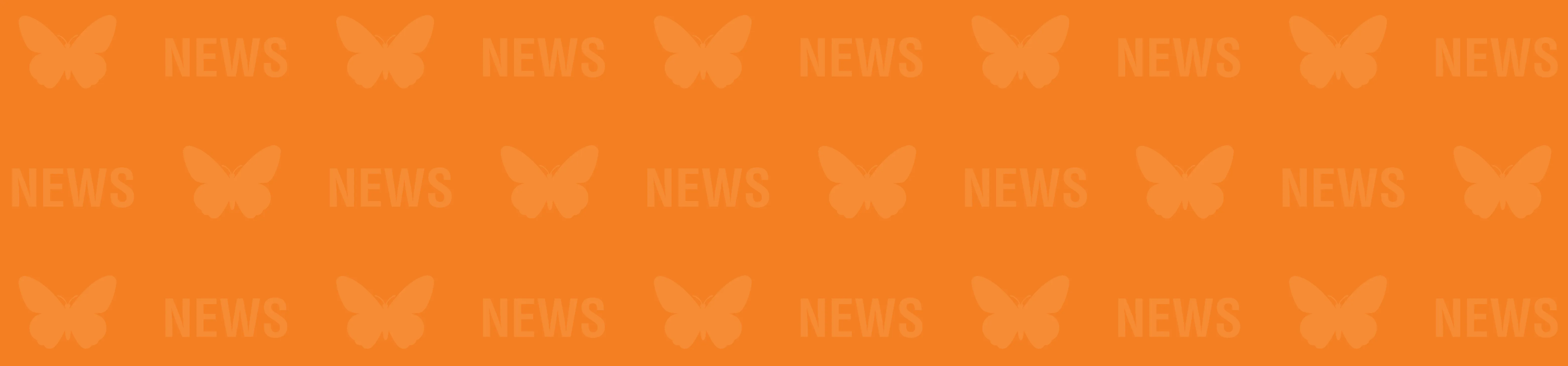 Butterfly icon with NEWS text for NEB in the news page