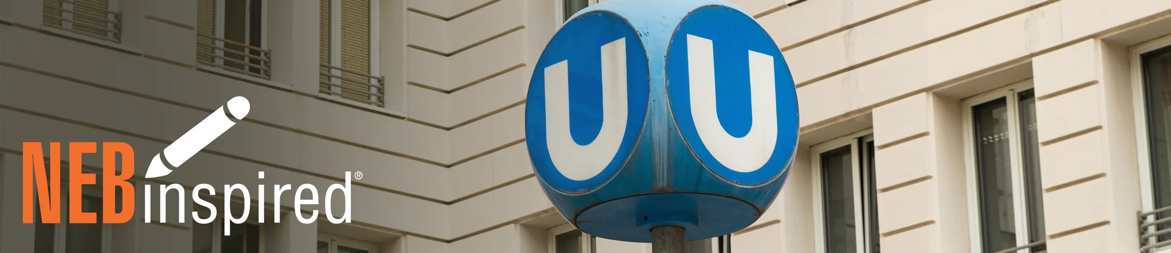 U-Bahn "U" sign in Vienna, with NEBinspired logo