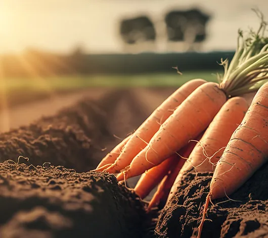 Photo of carrots fresh picked from garden