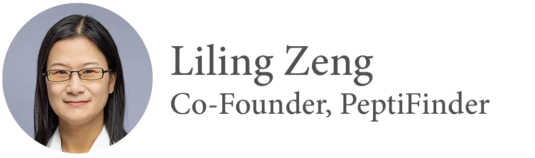 Headshot of Liling Zeng, Co-Founder, PeptiFinder