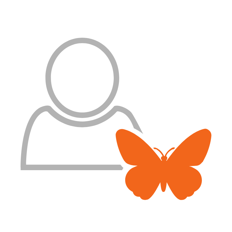 Icon of person with butterfly, representing NEB employee