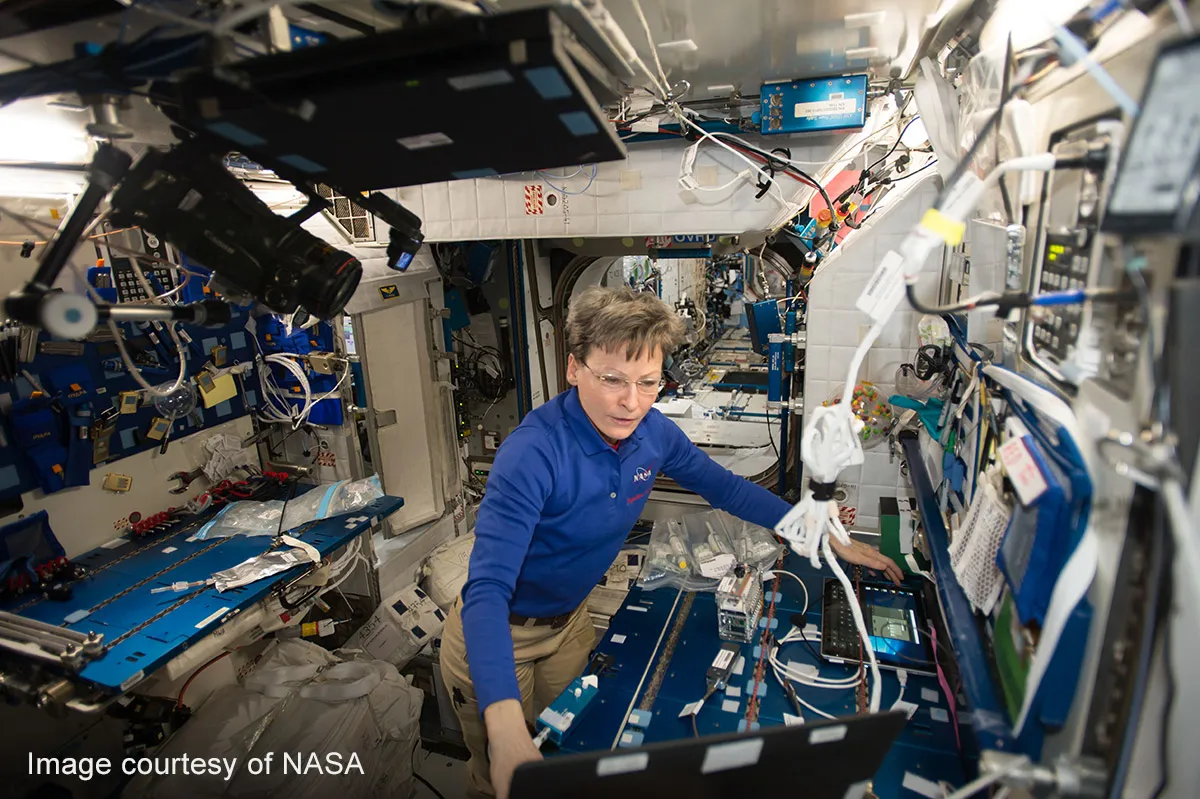 Scientist working in International Space Station – ISS