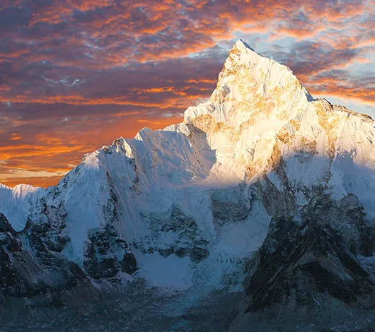 Mount Everest at sunset