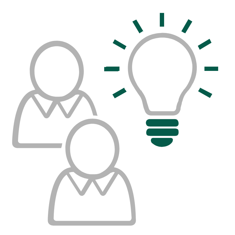 NEBNext Alliance icon of scientists and lightbulb, representing visibility of NGS solutions