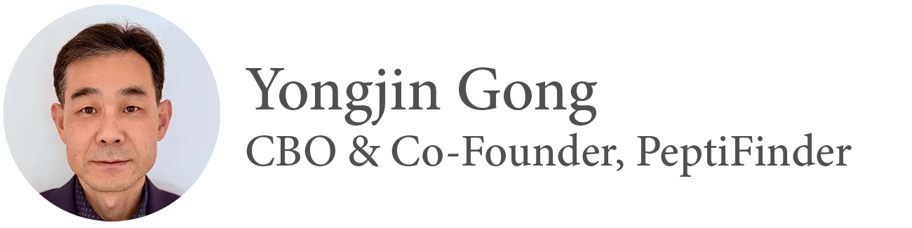 Headshot of Yongjin Gong, CBO & Co-Founder, PeptiFinder