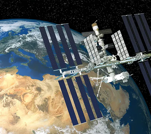 International space station – ISS –orbiting Earth