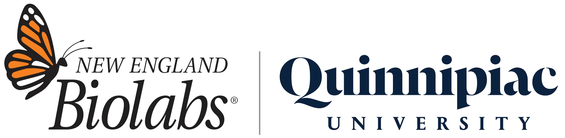 New England Biolabs and Quinnipiac University logos side by side