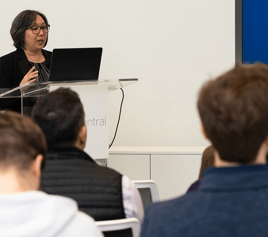 Celina Chang presenting at Labconscious® Go Green Symposium 2025