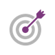 Bullseye/target icon with arrow, representing precision